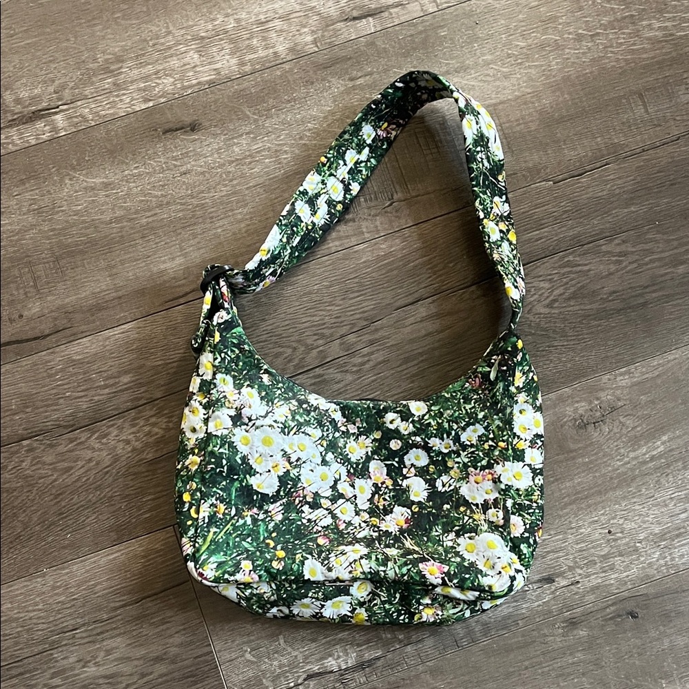 Baggy Floral Green Shoulder Bag